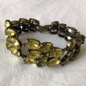 J. Crew Yellow Crystal Link Necklace